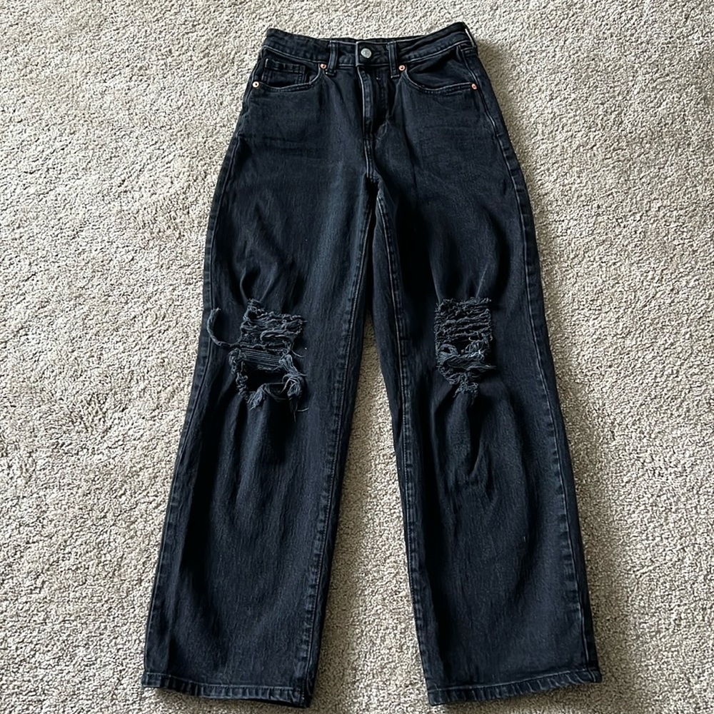 Wild Fable Highest Rise Baggy Distressed Wide Leg Jeans with KneeRips Size 0/25